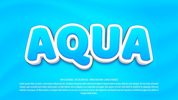 Aqua 3d bewerkbaar teksteffect