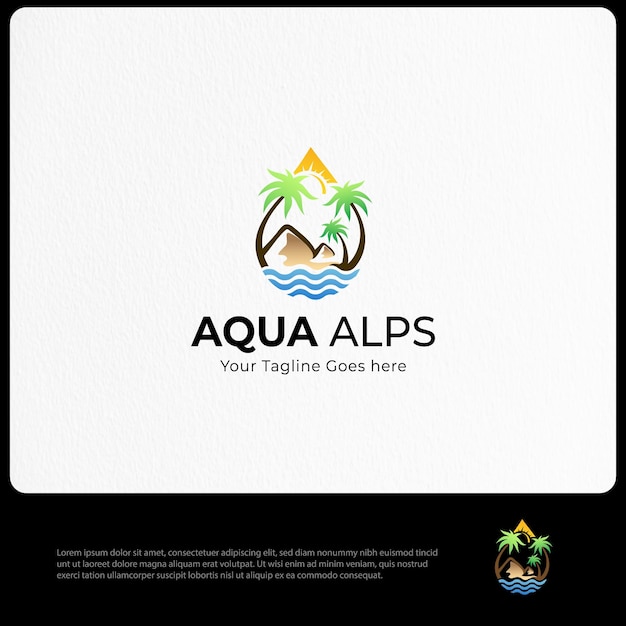 Modello del logo di aqua alps