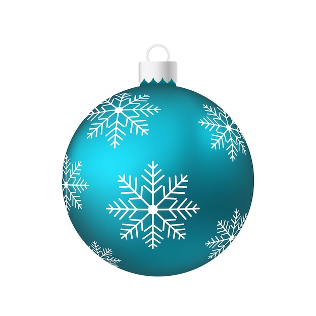 アクア ブルーのクリスマス ツリーのおもちゃやボール ボリュームとリアルなカラー イラスト