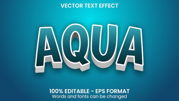 Aqua Blue Marine Vector Text Effect