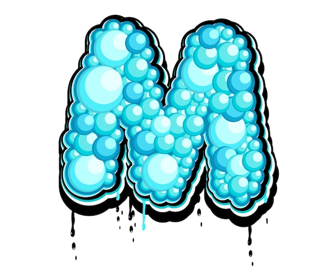 Логотип Aqua Bubble M Letter Vector