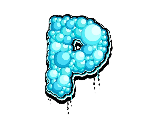 Логотип Aqua Bubble P Letter Vector