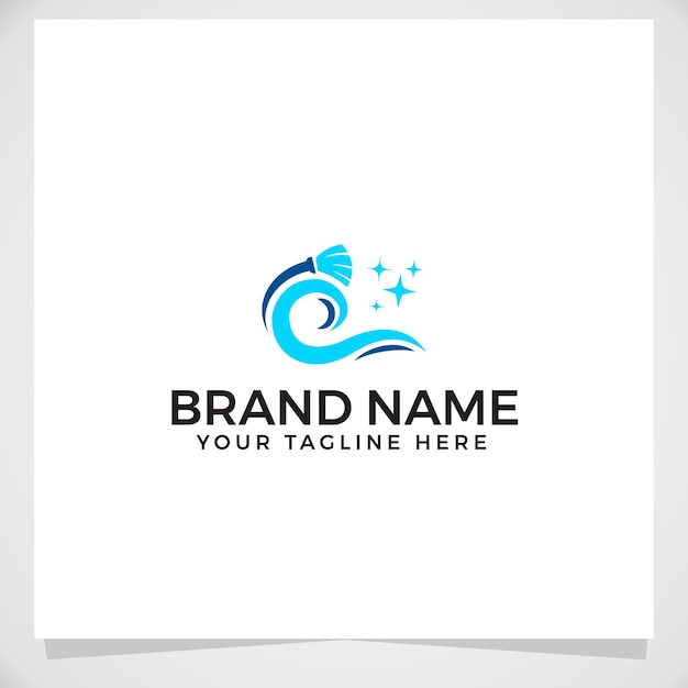 Aqua cleaning service logo template