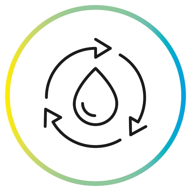 벡터 아쿠아 사이클 아이콘 드롭 액체