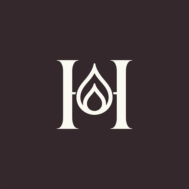 Aqua drop beauty logo letter H