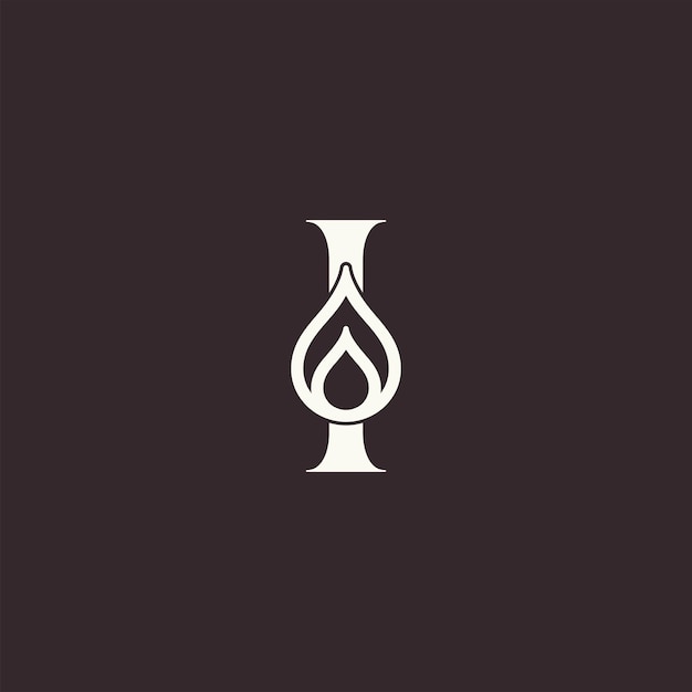 Буква I логотипа красоты Aqua drop
