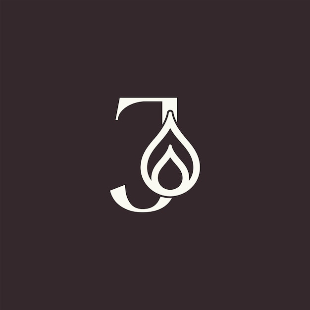 Aqua drop beauty logo letter J