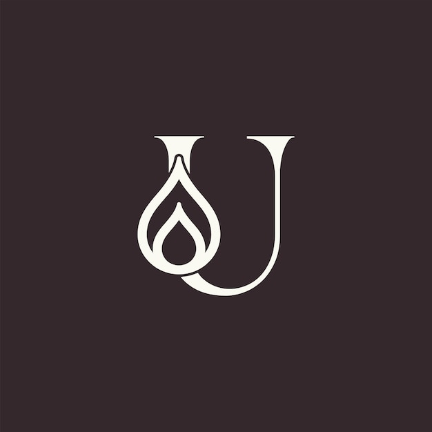 Буква U с логотипом Aqua drop beauty