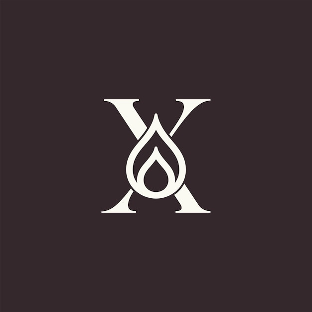 Aqua drop beauty logo letter x