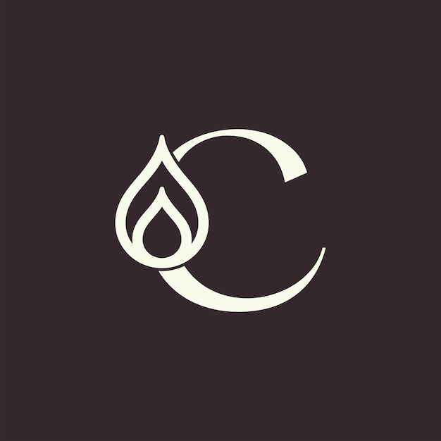 Aqua drop schoonheid logo letter C