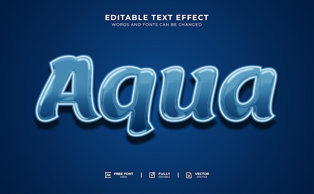 Effetto di testo modificabile aqua