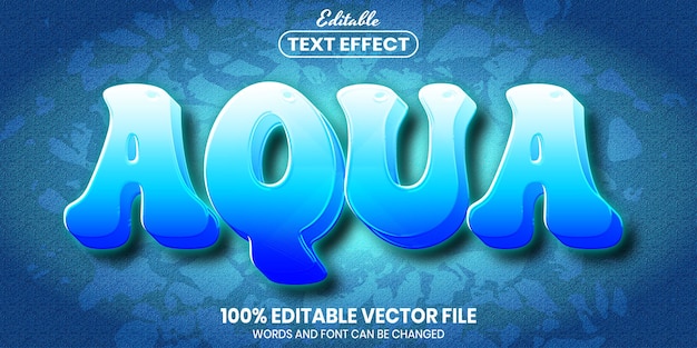 Aqua-tekst, bewerkbaar teksteffect in lettertypestijl