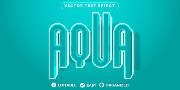 Aqua-teksteffect Volledig bewerkbaar lettertype-teksteffect