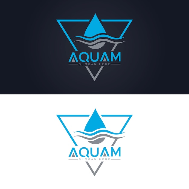 Логотип воды Aqua на белом фоне