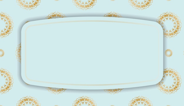 Aquamarine background with Indian gold pattern and place under your text