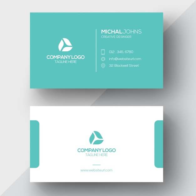 Aquamarine business card