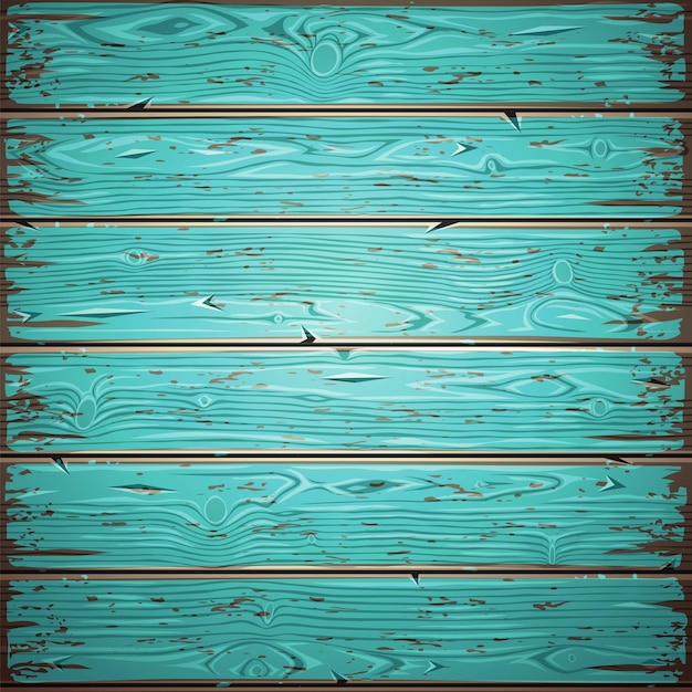 Vector aquamarine old wooden painted wall