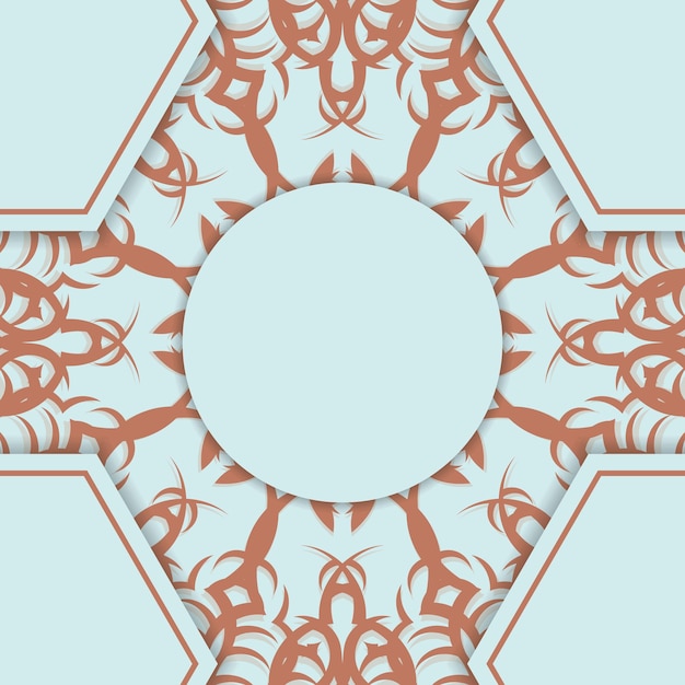 Vector aquamarine postcard with luxurious coral pattern prepared for typography