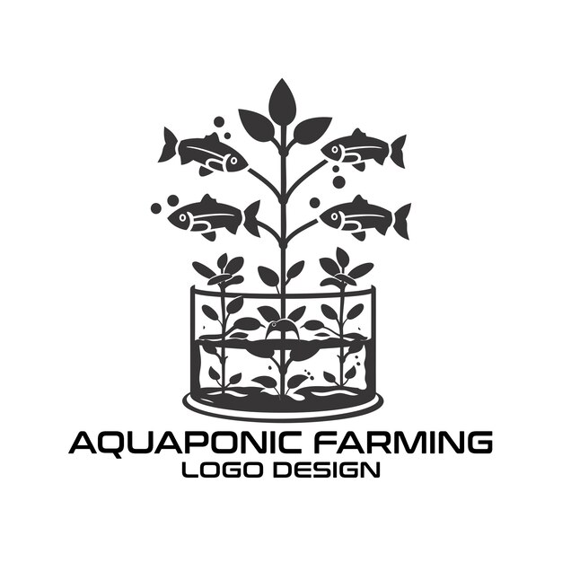 Vector aquaponic farming vector logo design