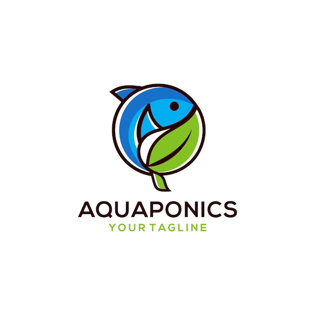 Vettore modello vettoriale d'archivio con logo aquaponics