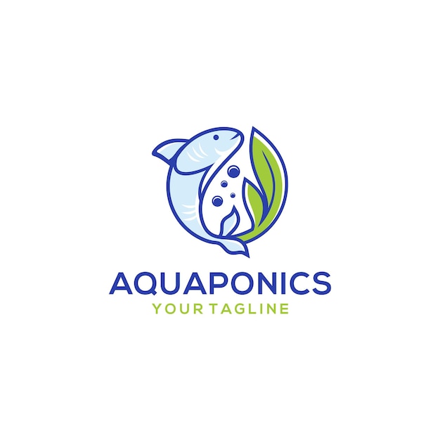 Vettore modello vettoriale d'archivio con logo aquaponics