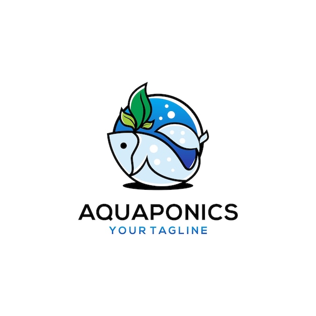 Вектор Шаблон логотипа aquaponics stock vector