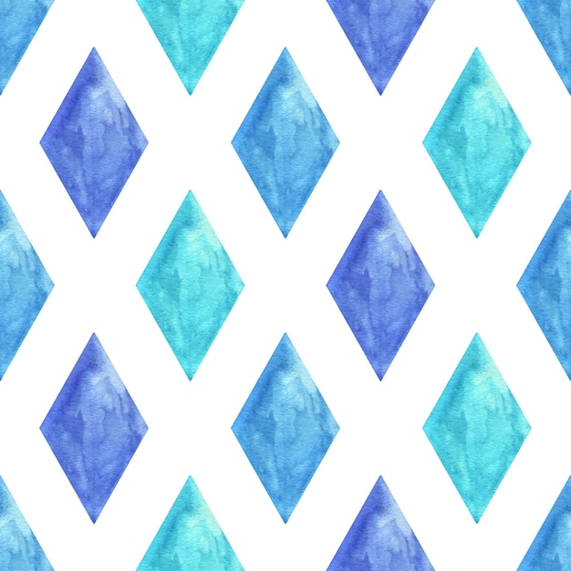 Aquarel abstracte ruit geometrische hand getrokken naadloze patroon achtergrond