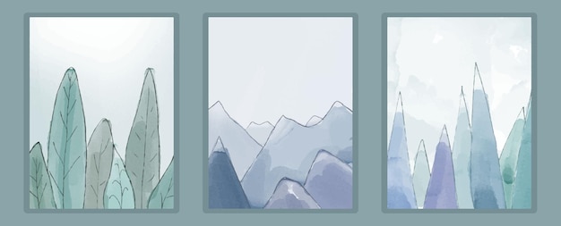 Aquarel achtergrond met abstracte bergen. Abstracte aquarel achtergrond, vector.