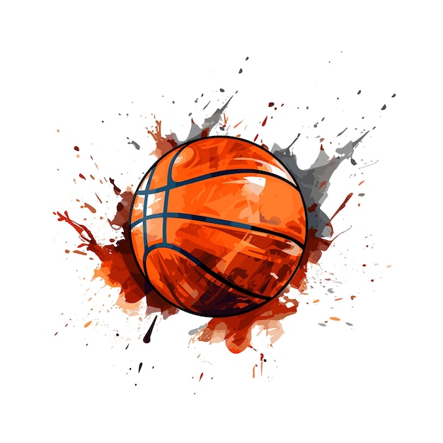 Aquarel basketbal bal vectorillustratie