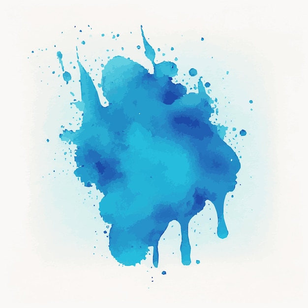 Vector aquarel blauwe inkt kleurrijke vloeibare druppels of splash ontwerp artistieke achtergrond vector