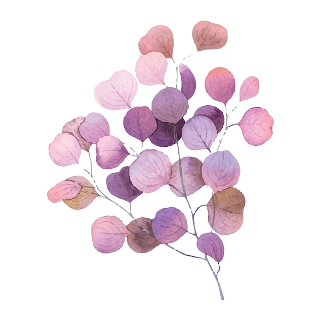 Aquarel bloem violet paars