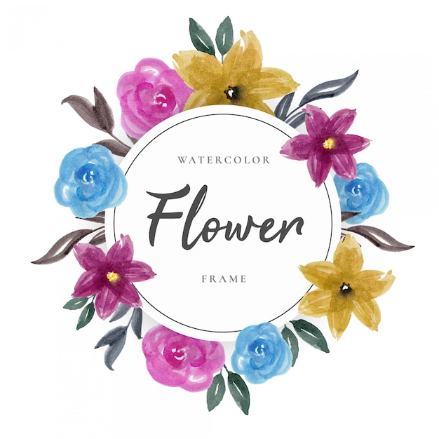 Aquarel bloemen bloem krans Frame ontwerp