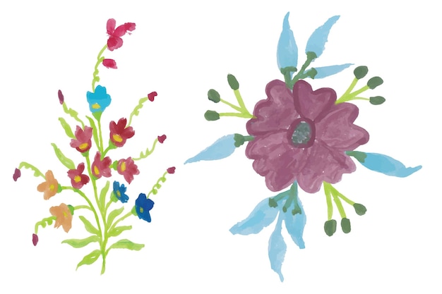 Vector aquarel bloemen boeket illustratie