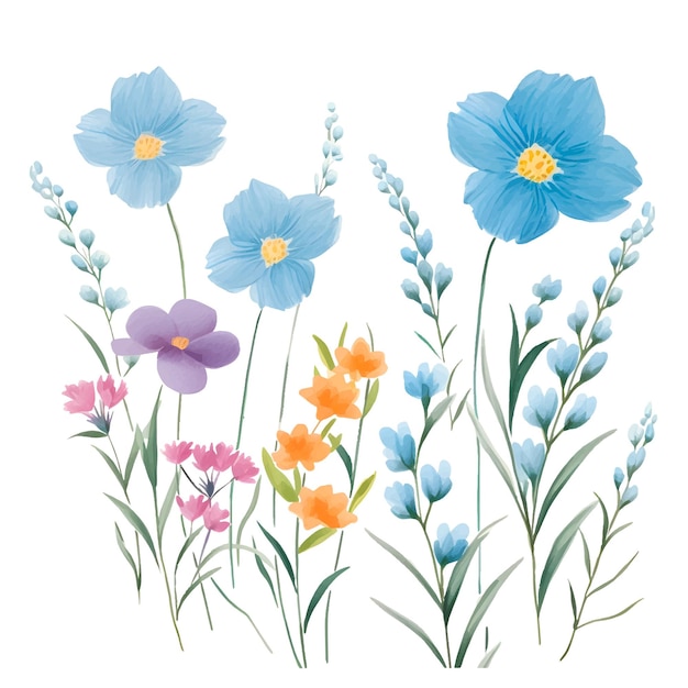 Aquarel bloemen botanische illustratie clipart