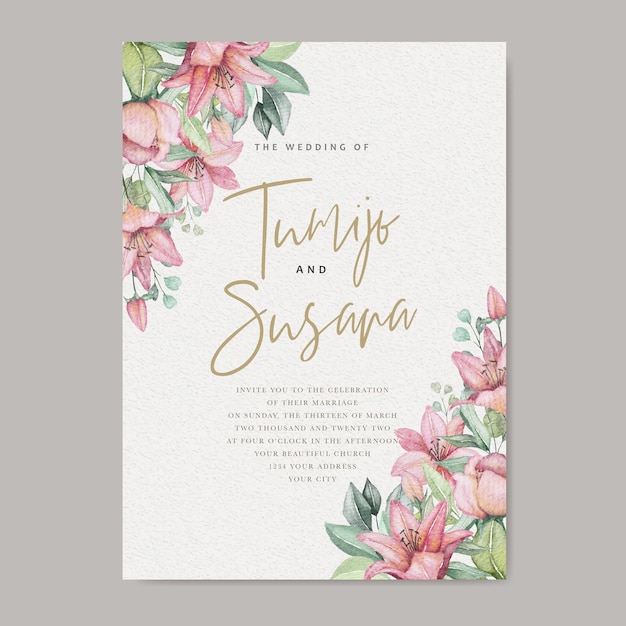 aquarel bloemen bruiloft kaart