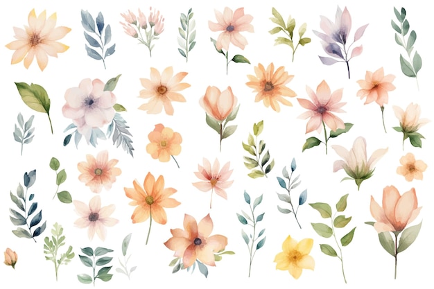 Aquarel bloemen clipart