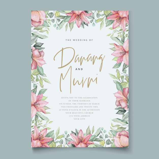 Aquarel bloemen element bruiloft kaartenset