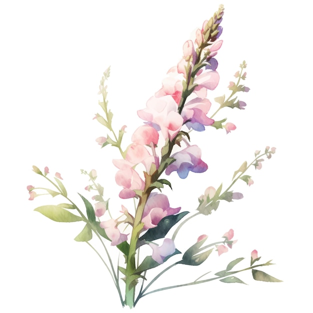 Aquarel bloemen en blad assortiment vectorset