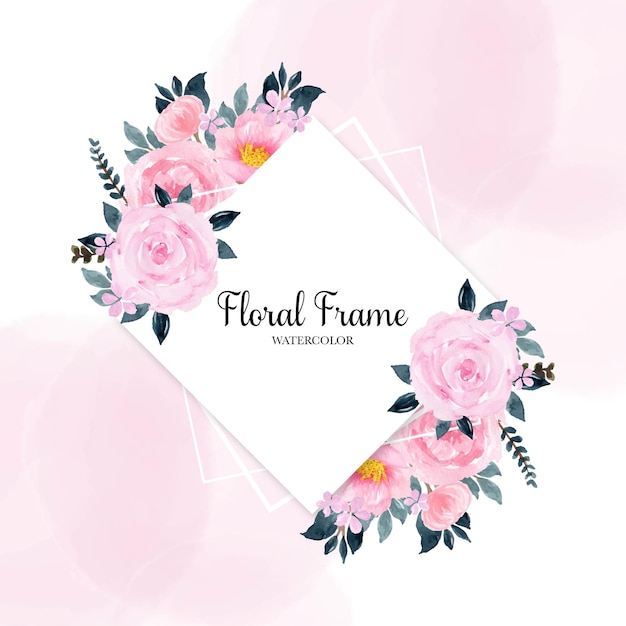 Aquarel bloemen frame