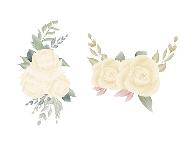 Aquarel bloemen voor bruiloft kaartenset