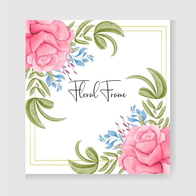 Aquarel bloemenframe met bloemeffect vector