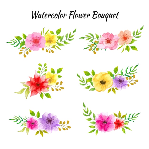 Vector aquarel bloemenset van vetor