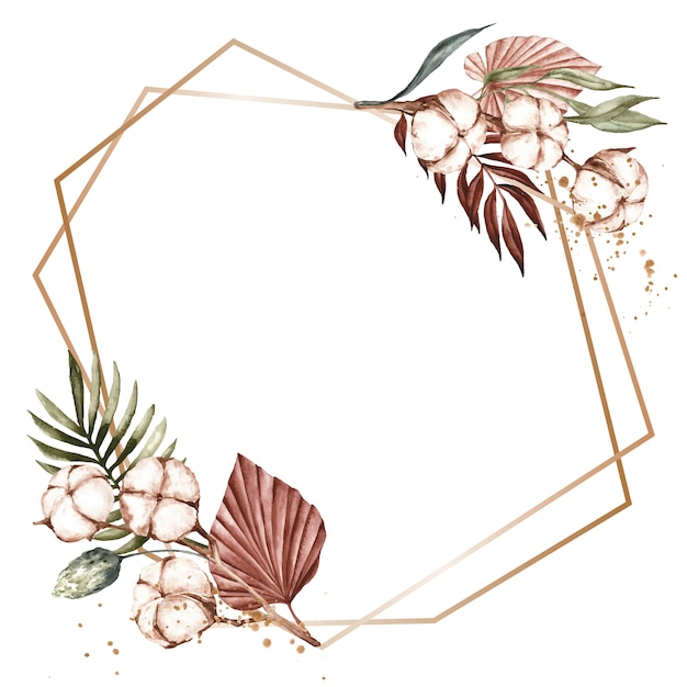 Vector aquarel boho frame-ontwerp