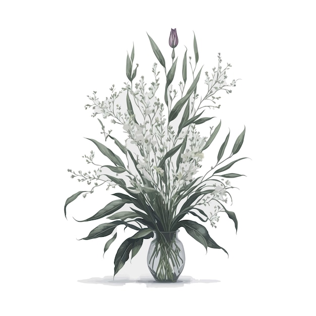 Vector aquarel brassia bloem een eenvoudige vector clipart