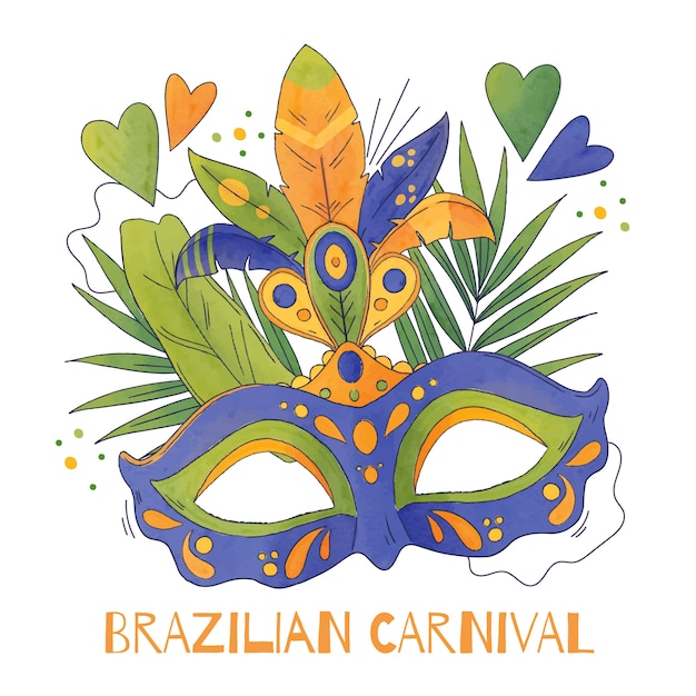 Aquarel Braziliaanse carnaval illustratie