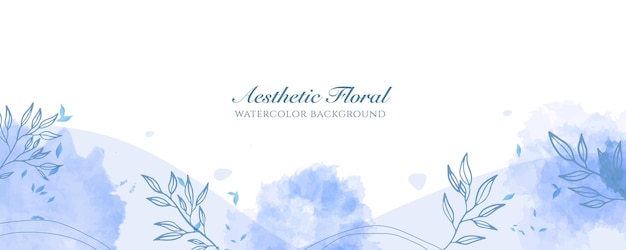 Aquarel brede banner omslag of webpagina reclame. Aquarel abstract splatter lichtblauw glanzend breed verticale vector achtergrond sjabloon. Voor schoonheid, bruiloft, make-up, sieraden. Romantisch vrouwelijk