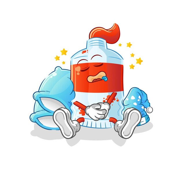 Aquarel buis slapend karakter. cartoon mascotte vector