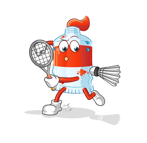 Aquarel buis spelen badminton illustratie. karakter vector