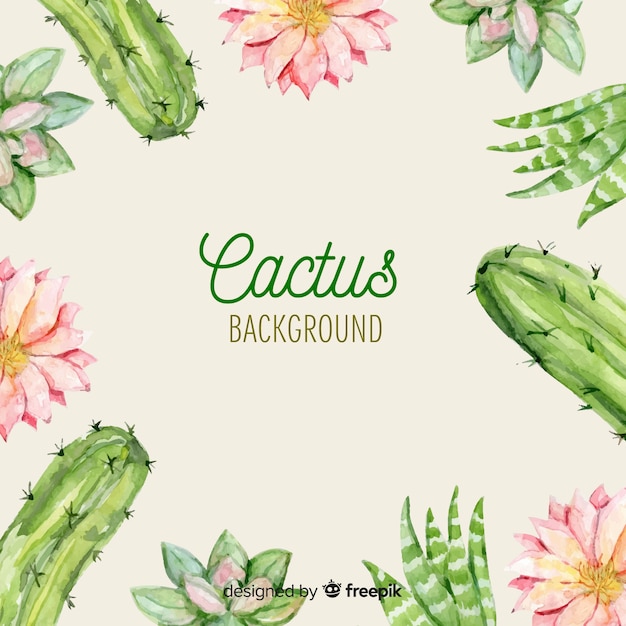 Aquarel cactus achtergrond