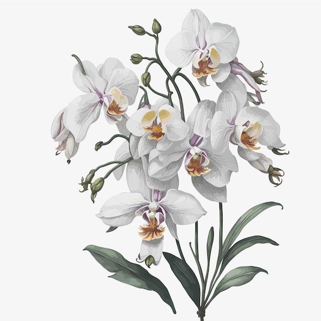 Aquarel cambria orchideeën een eenvoudige vector